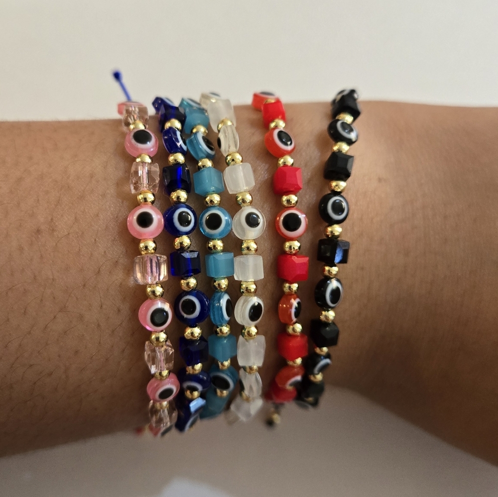 Evil Eye Beaded Bracelets Set Of 2
